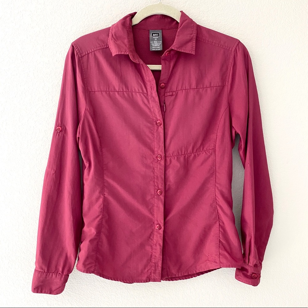 REI Burgundy Women’s Long Sleeve Shirt